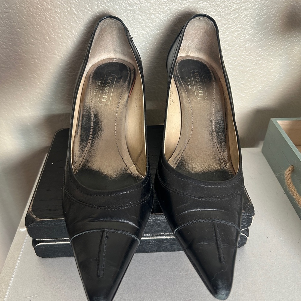 Coach Black Leather Heels for Women size 7